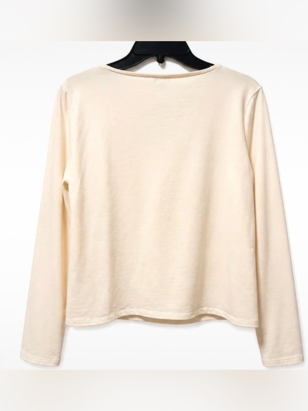 Express Ivory Square Neck Fitted Long Sleeve Stretch Top Blouse XL - Picture 3 of 5